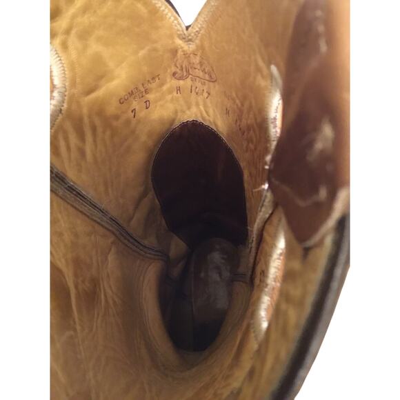 Justin H1417 Brown Leather Cowboy/Western Boots Sz 7D - Picture 4 of 8